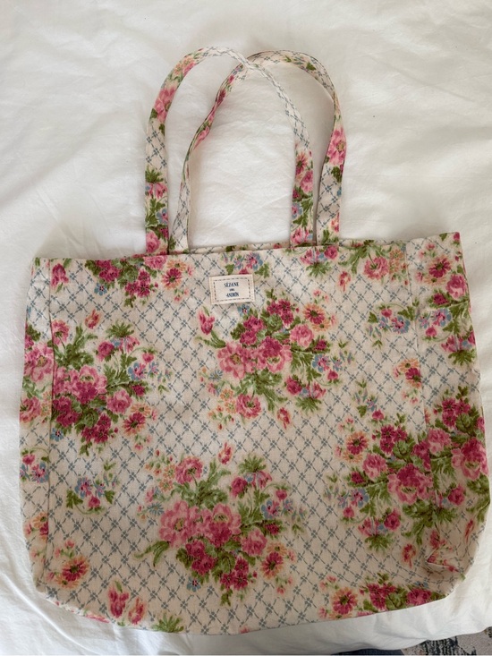 Sezane Handbags - Sezane Andion Floral Canvas Tote Bag - Pink Bouquet